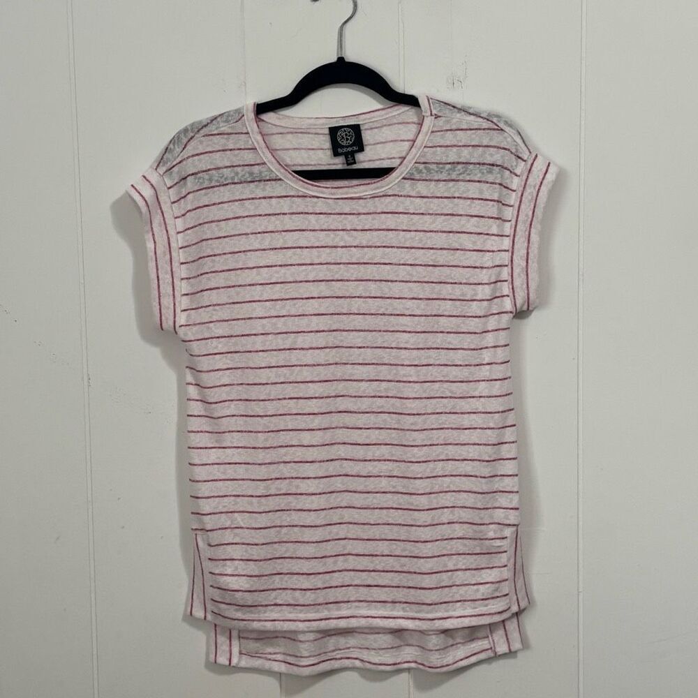 Bobeau Red‎ Striped Oversized T-Shirt Small